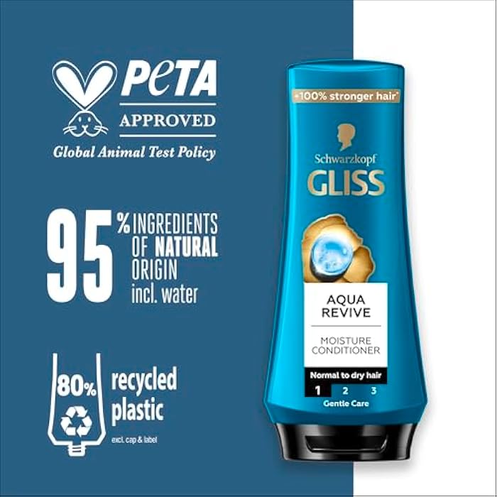 Gliss Aqua Revive Moisture Conditioner, 360ml — Enhance your hair's moisture levels with this ultimate hydrating conditioner for soft, manageable, and shiny hair - Image 5